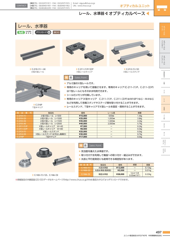 C-211-(2)P | X-Type Rail Carriers | CHUO PRECISION INDUSTRIAL