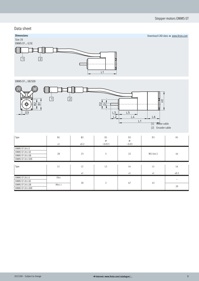Stepper Motor, EMMS-ST Series | FESTO | MISUMI South East Asia