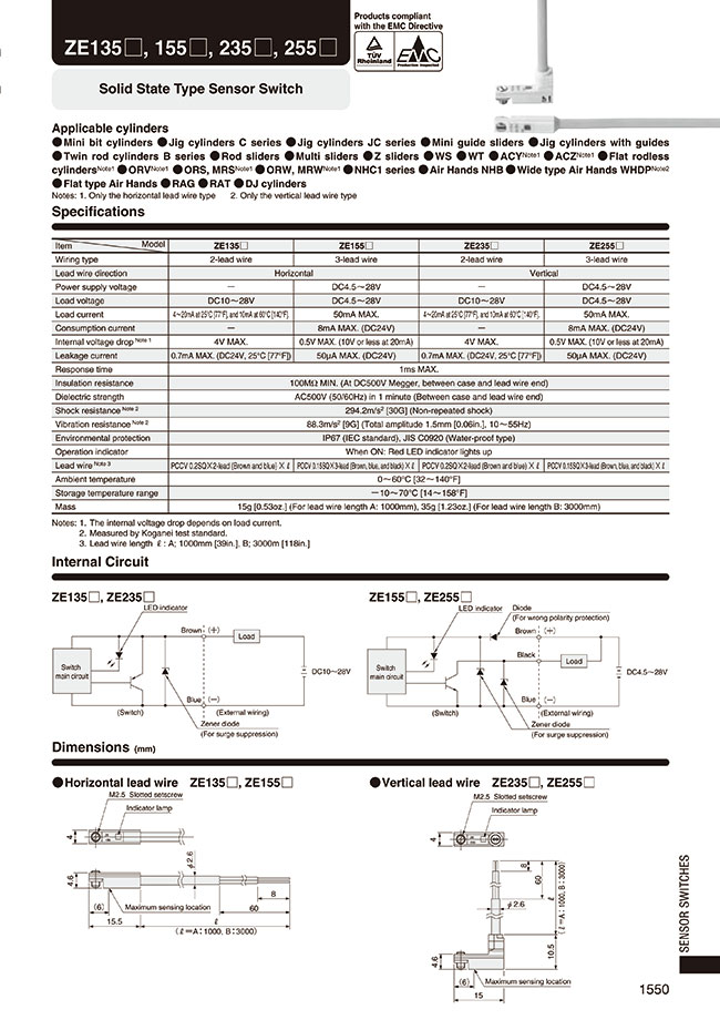 ZE235B | Drive equipment sensor switch ZE235 series | KOGANEI