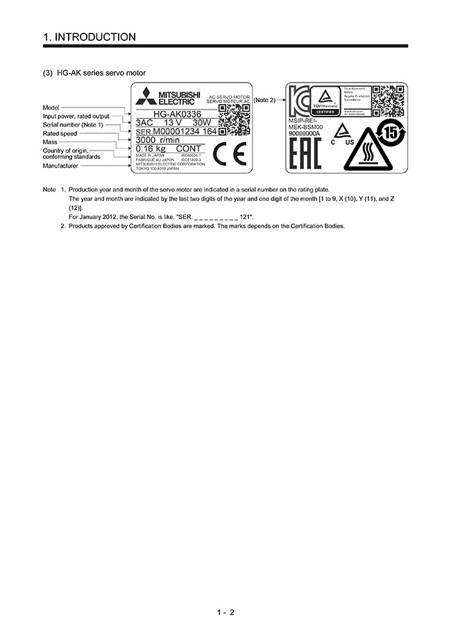 HG-AK0336 | Servo Motor HG-AK Series | MITSUBISHI | MISUMI South