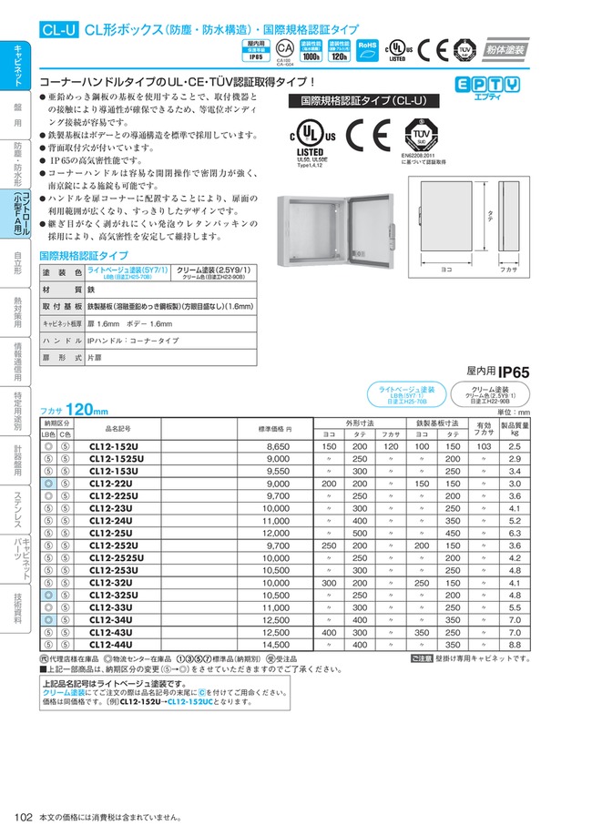 CL16-1525U | CL-U・CL Series Box (Waterproof / Dustproof Design