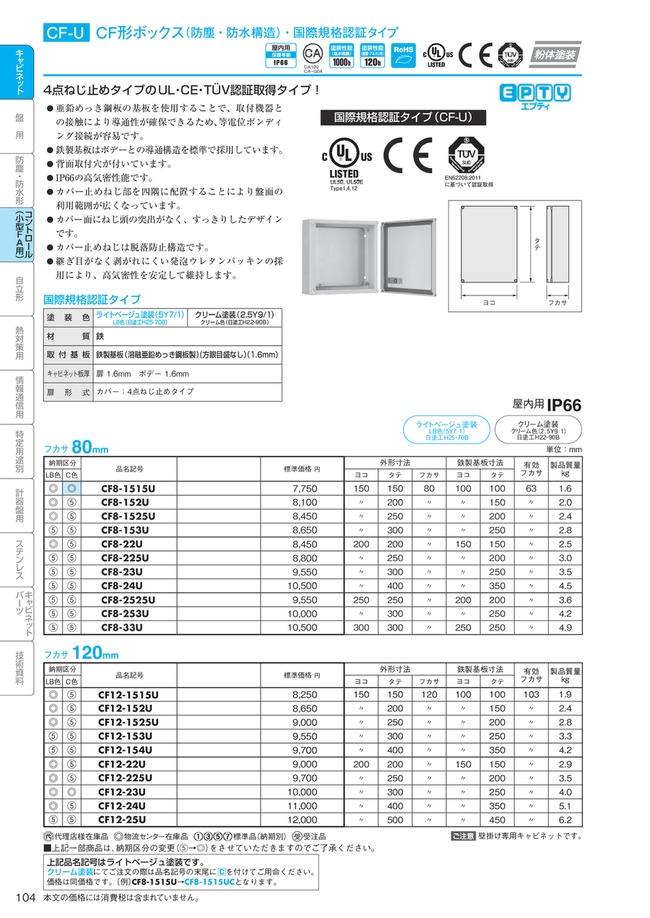 CF8-253UC | CF-U・CF Series Box (Waterproof / Dustproof Design
