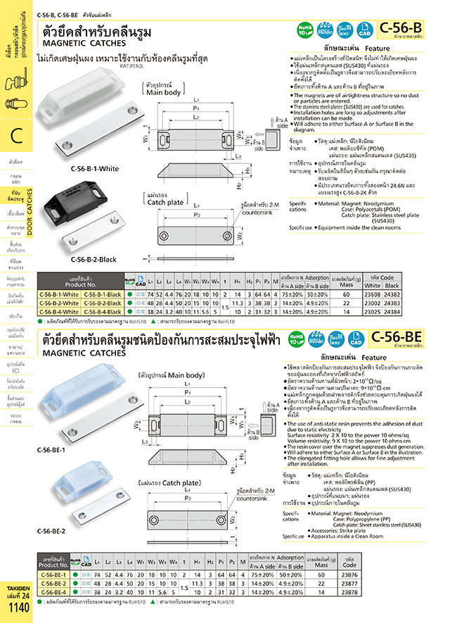 C 56 Be 4 Antistatic Clean Catch C 56 Be Takigen Misumi South East Asia