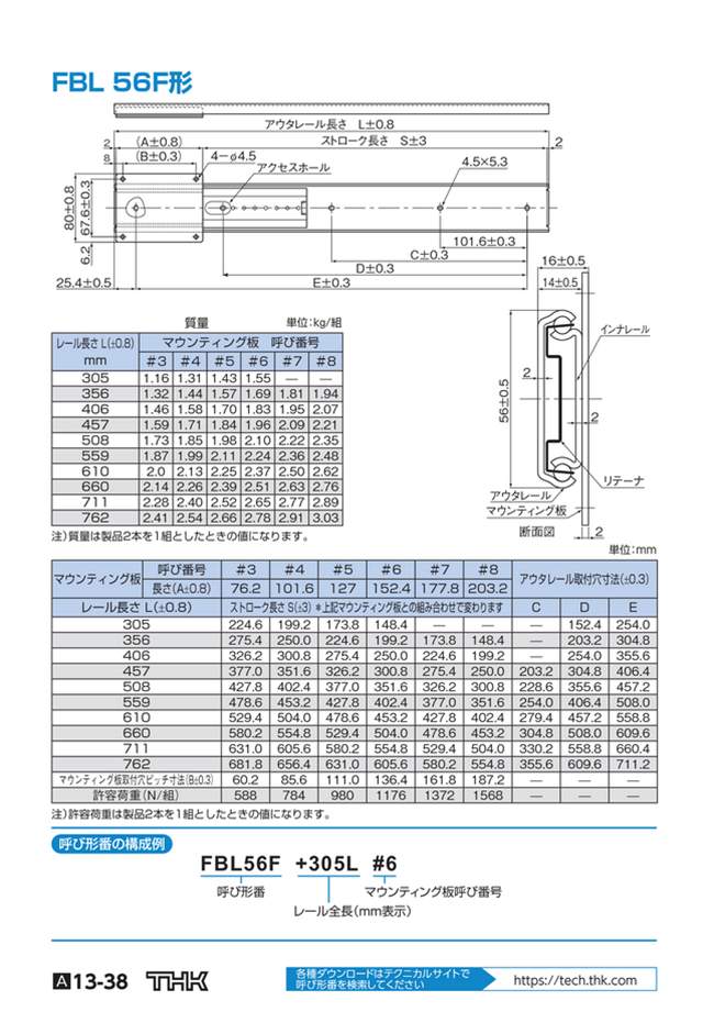 Details about   NEW THK FBL56H+508L SLIDE RAIL LENGTH-508mm STROKE-533mm 